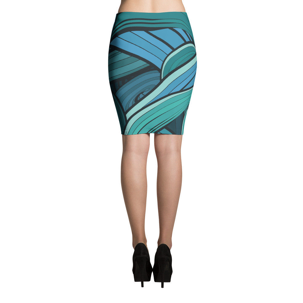 30A Skins Gulf Stream Pencil Skirt Rear View